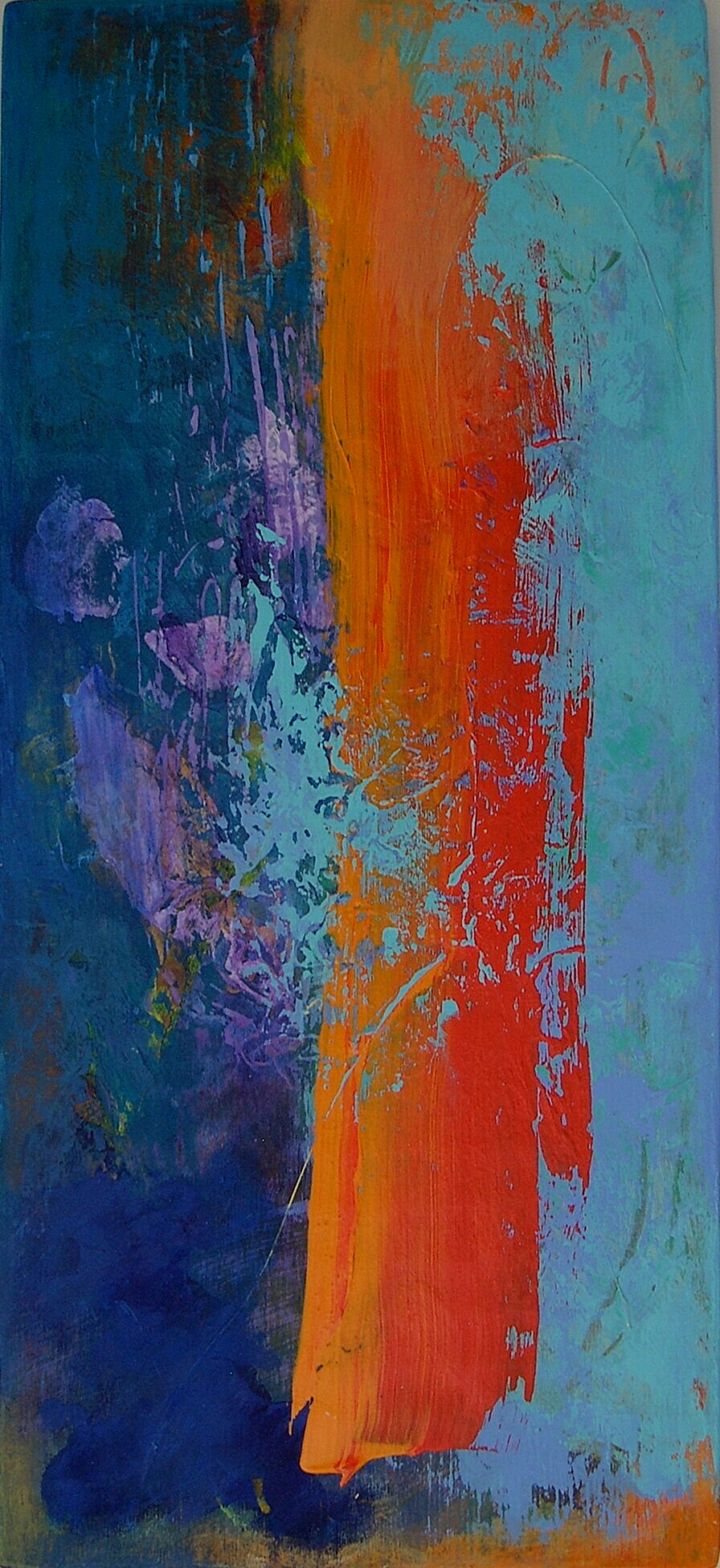 Colorful acrylic abstract painting 'Crescendo' by UK artist Stella Hidden