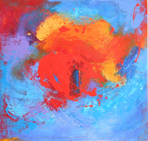 Colorful acrylic abstract painting 'Inner Sound' by UK artist Stella Hidden