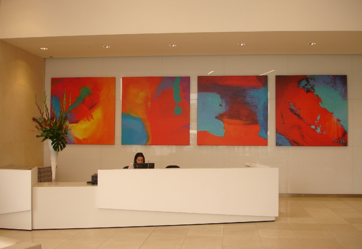 Stella Hidden's paintings at the London 2012 Olympic Village, London