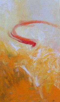 Stella Hidden's colorful acrylic abstract painting diptych 'Connected 1'