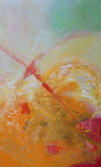 Stella Hidden's colourful acrylic abstract painting diptych 'Connected 2'
