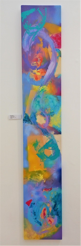 Colorful acrylic abstract painting 'Dappled Light' by UK artist Stella Hidden