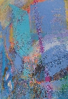 Stella Hidden's colourful acrylic abstract print 'Early'