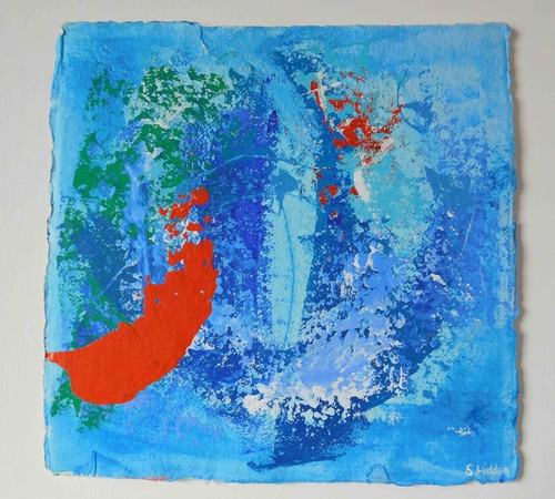 Stella Hidden's colorful acrylic abstract painting 'Melody 3'