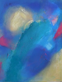 Colorful acrylic abstract painting 'Moonlight' by UK artist Stella Hidden