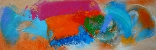 Stella Hidden's colourful acrylic abstract painting 'In a Summer Garden'