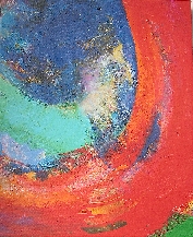 Colorful acrylic abstract painting 'Ultimate Chord' by UK artist Stella Hidden