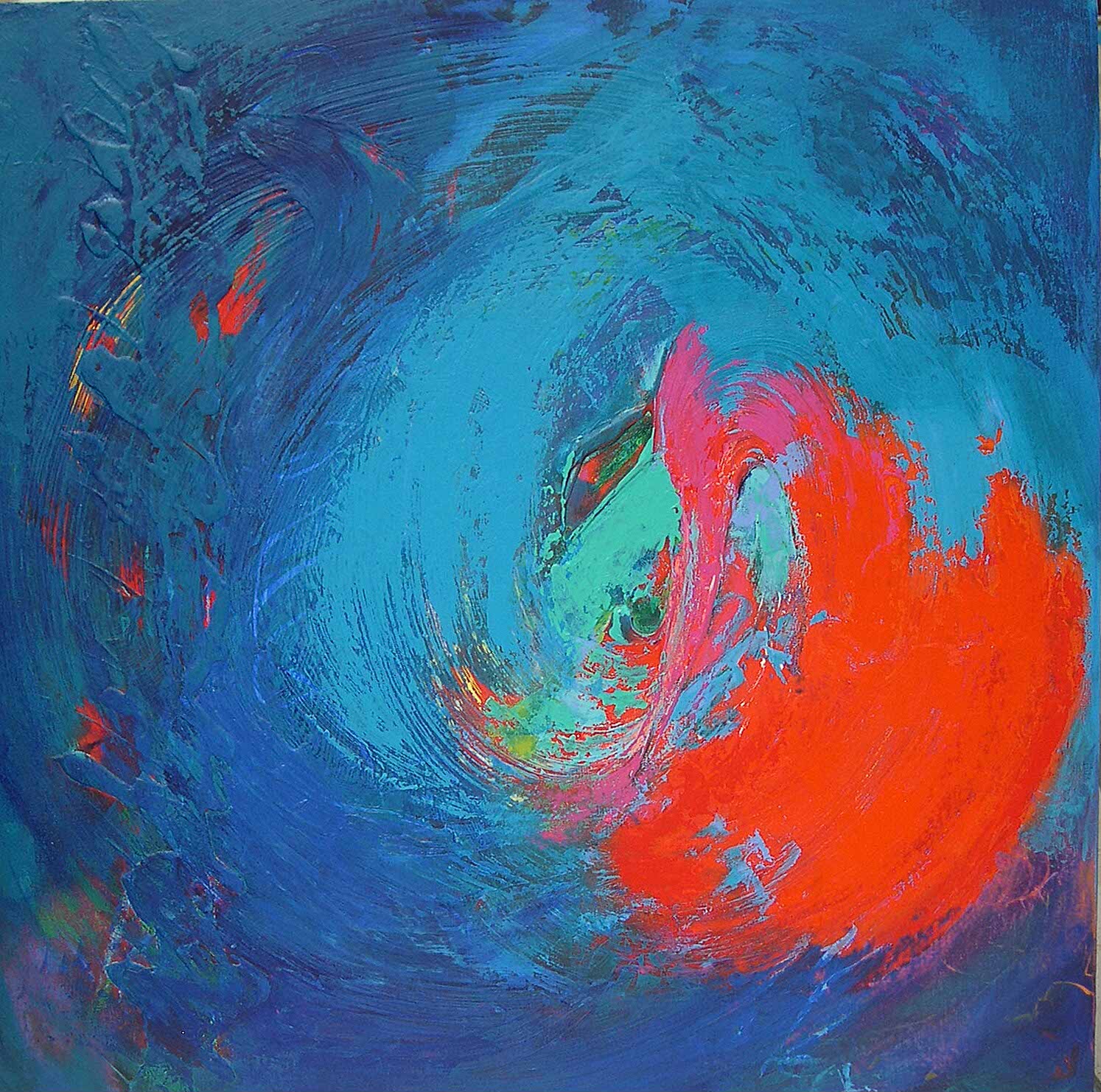 Colourful acrylic abstract painting 'Bamboleo' by UK artist Stella Hidden